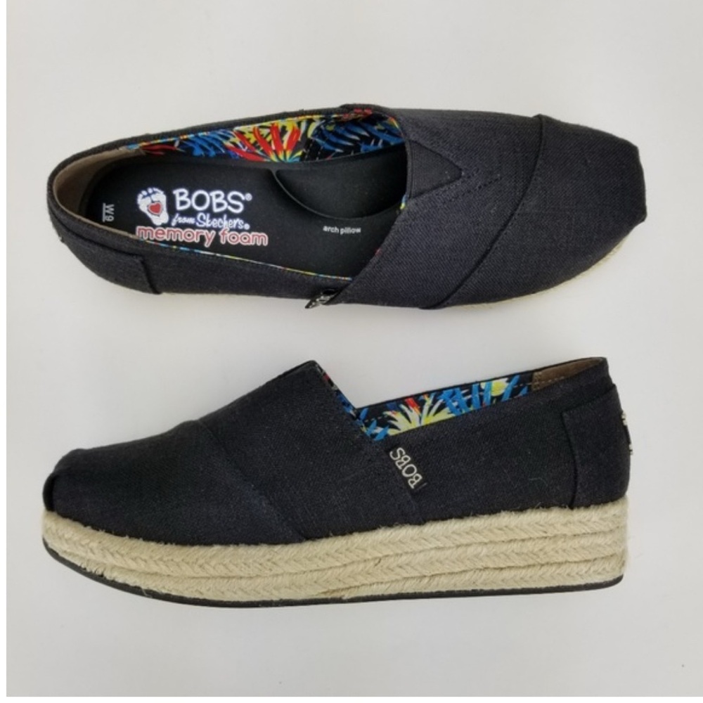 BOBS from Skechers Black Espadrille Flats